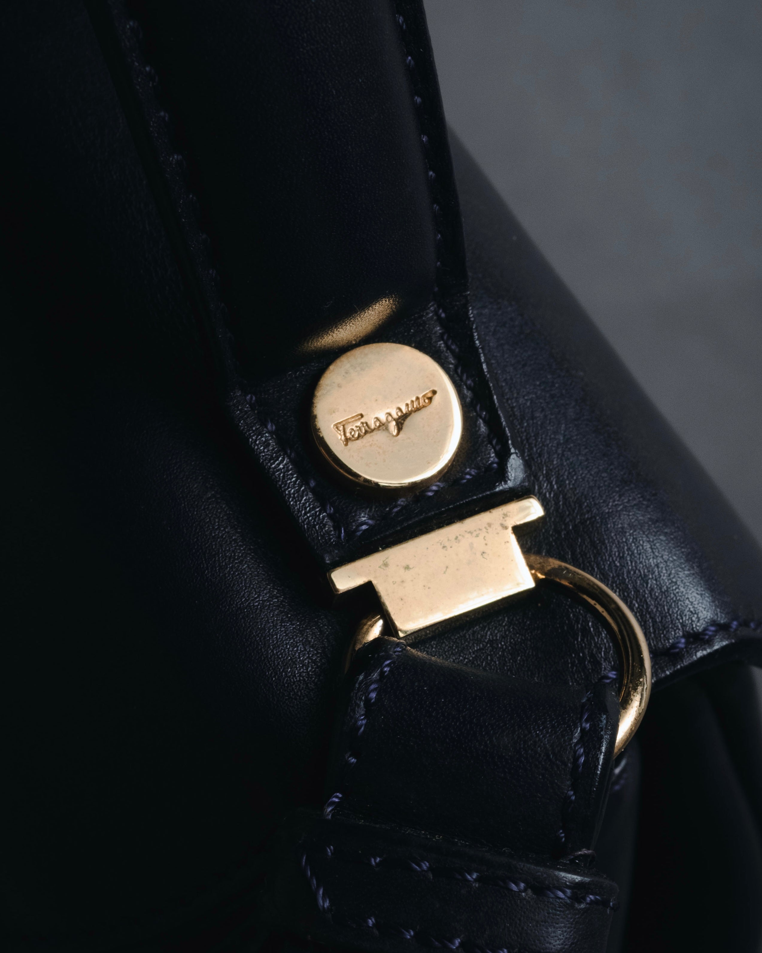 "Salvatore Ferragamo" Structured top-handle leather satchel bag