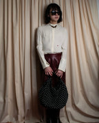 Camisa de seda con bordado en forma de logotipo "Alexandar McQueen" sin cuello