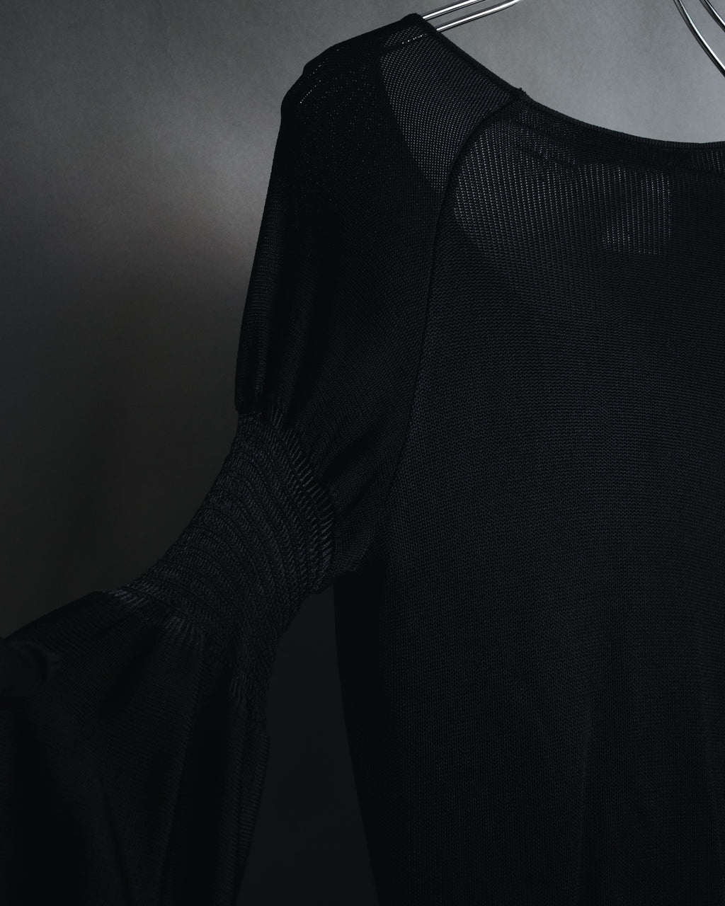 "Christian Dior BOUTIQUE" 2007’s draped viscose mesh-panel pullover