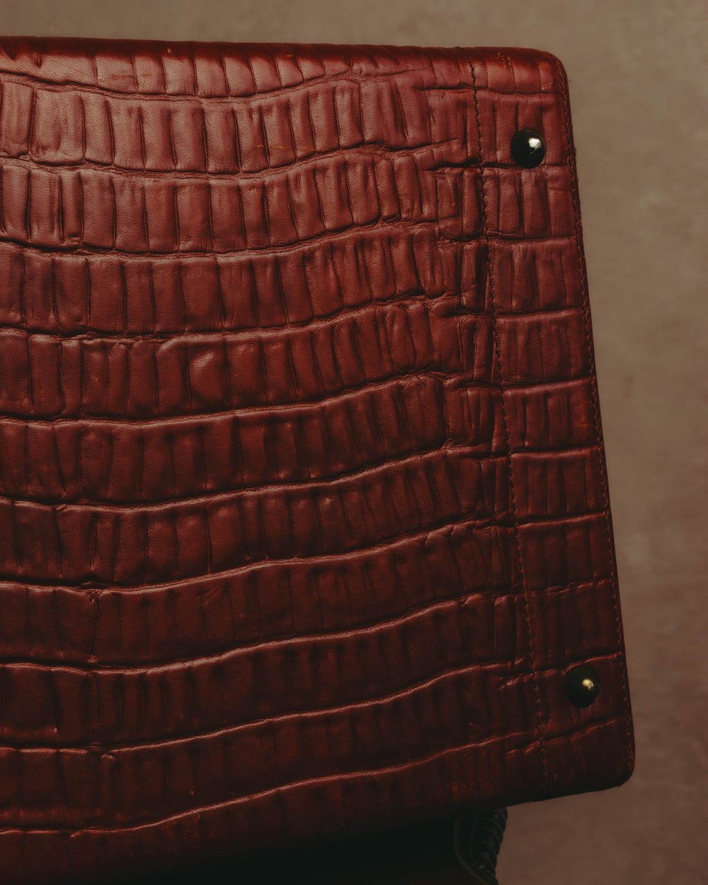 -SPECIAL- “Giorgio Armani” 90’s-00’s Crocodile embossed leather frame bag