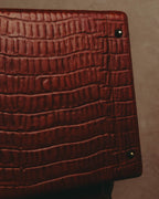 -SPECIAL- “Giorgio Armani” 90’s-00’s Crocodile embossed leather frame bag