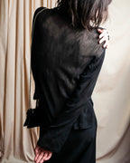 "ISSEY MIYAKE" Layered design high neck delicate knit