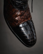 “DOLCE&GABBANA” 2008–2014 Exotic leather and intrecciato oxford shoes
