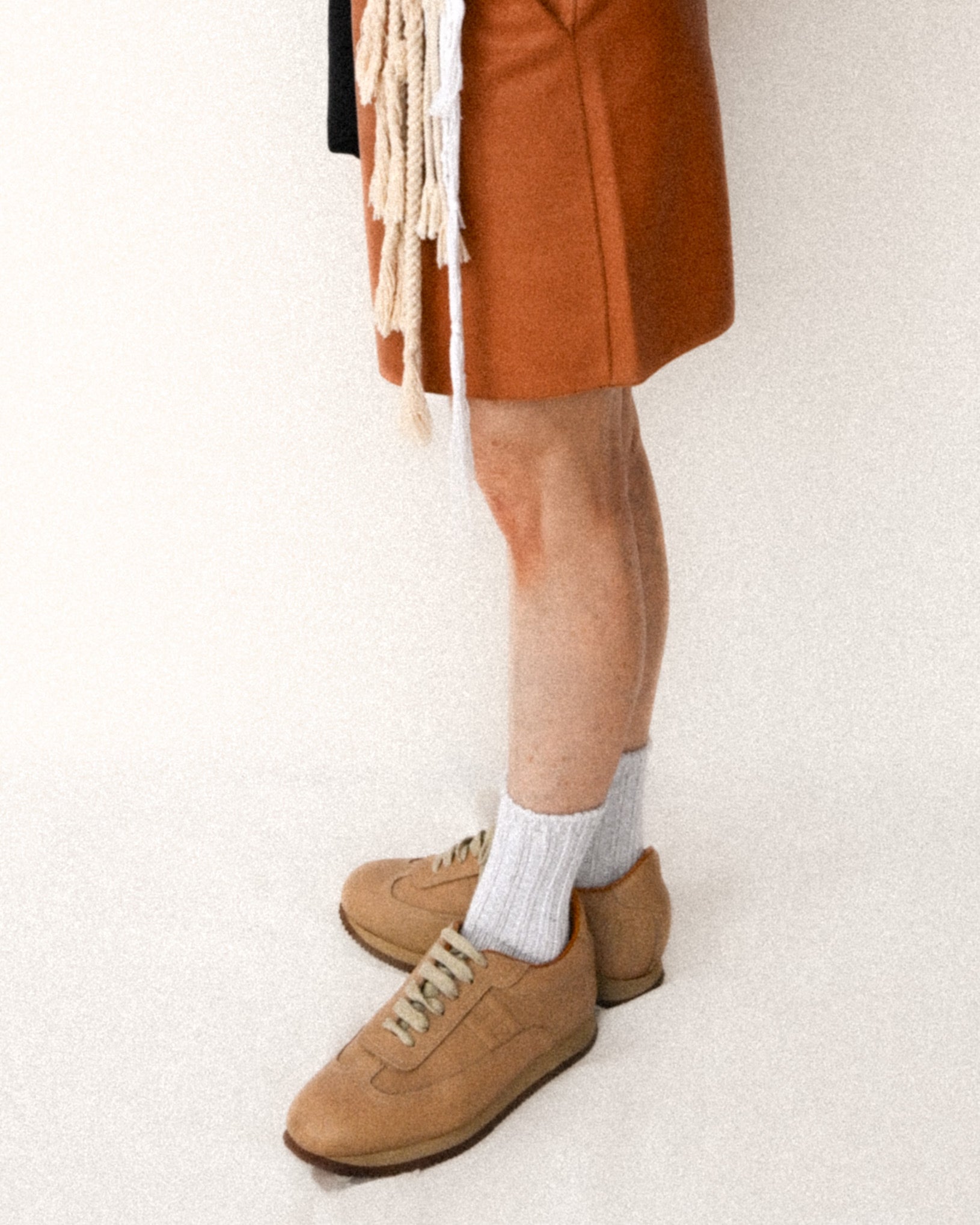 LOEWE by Jonathan Anderson/ Lamb Leather Rope Trim Mini Skirt