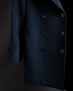 "VALENTINO" Fur collar double-breasted wool coat
