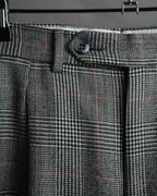 -MOOD MILLÉSIMES- 80’s-90’s Prince of Wales check wool double-breasted setup suit