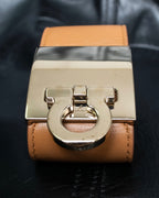 "Ferragamo" Gancini motif leather bangle