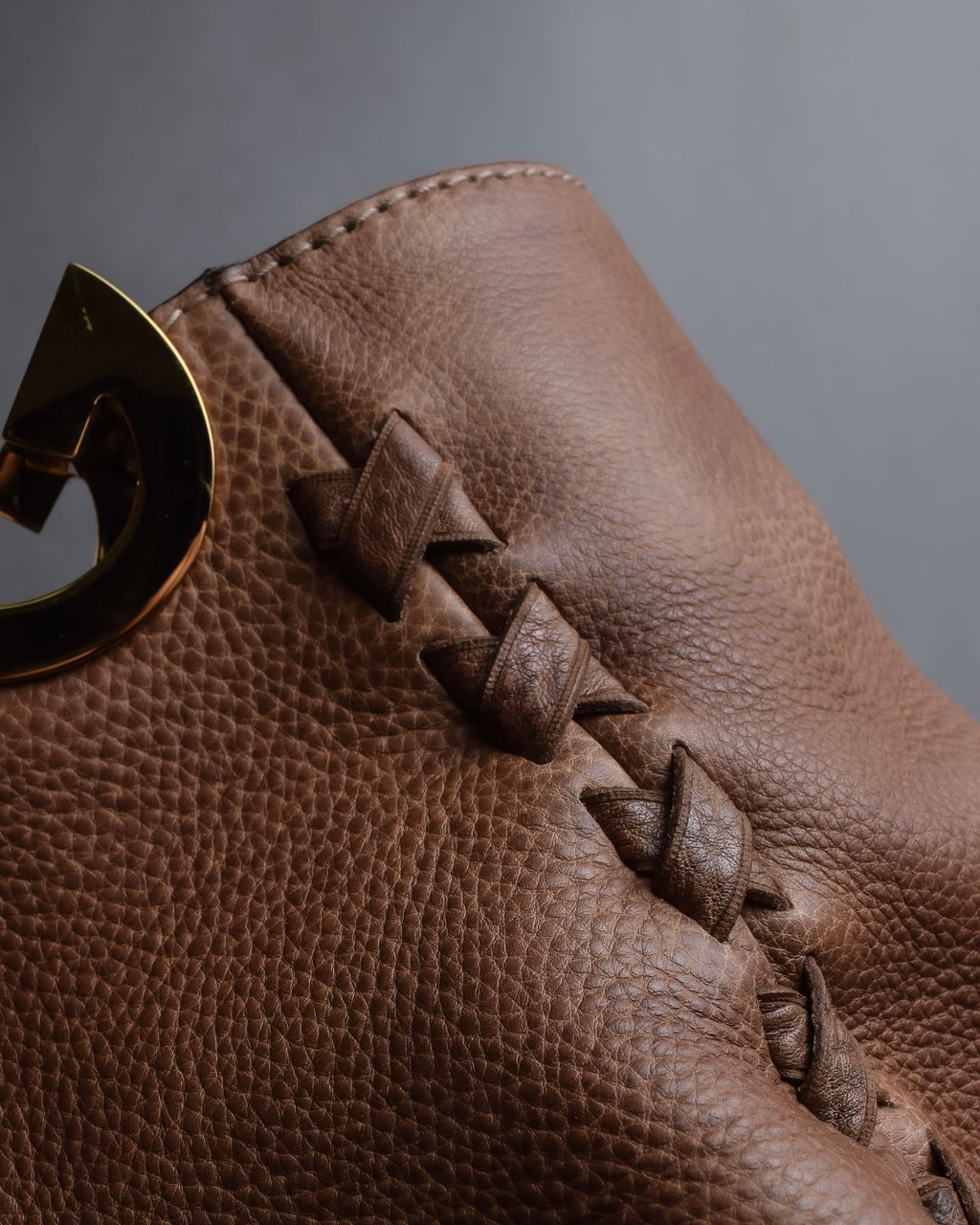 "GUCCI" Charlotte whipstitch hobo leather shoulder Bag