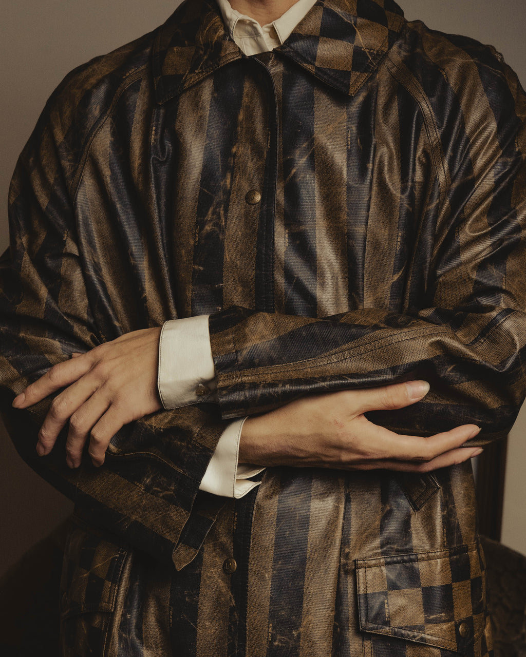 "FENDI" 90's Graphic patterned long coat