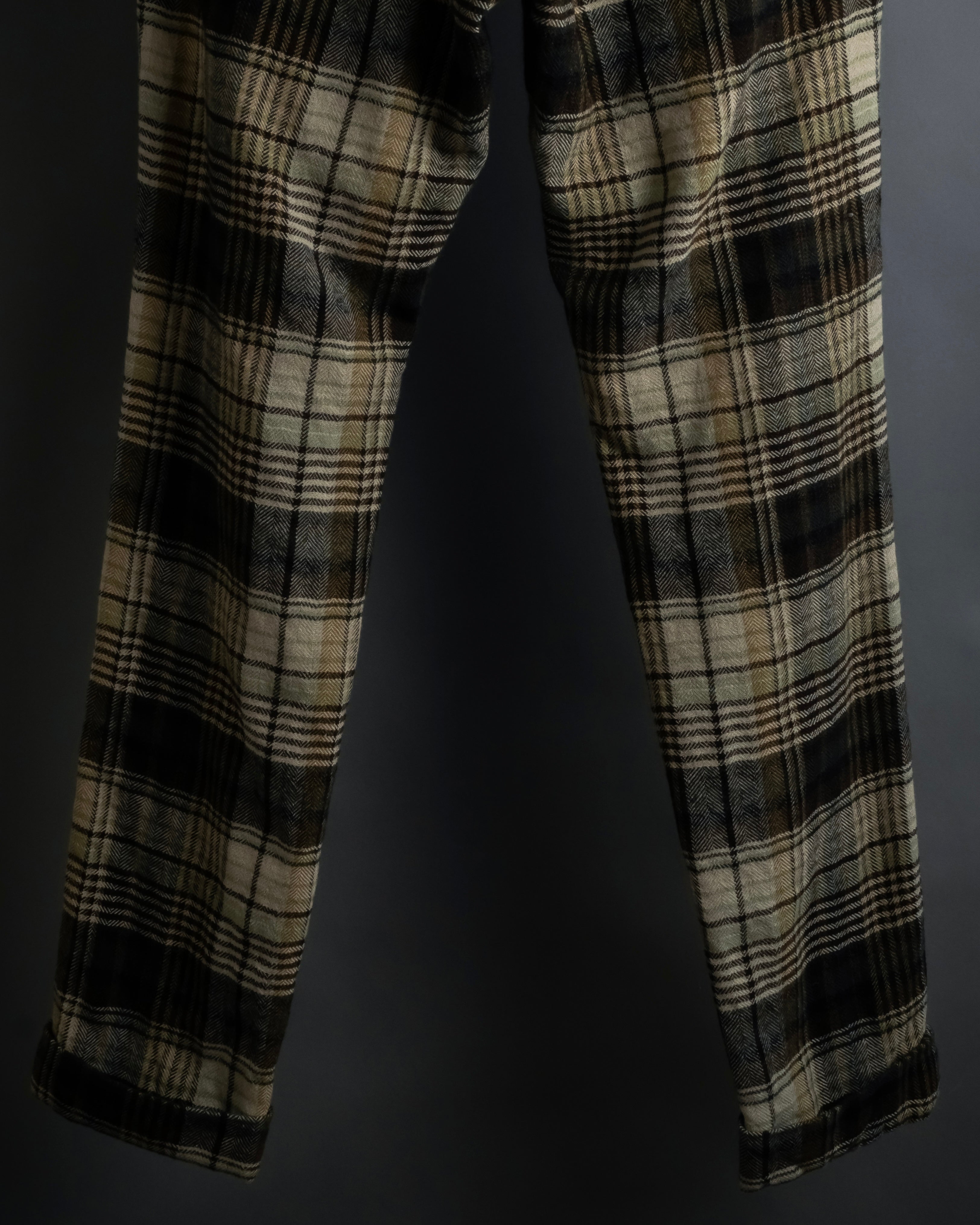"GUCCI" Brushed check pattern tapered pants