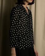 "robe de chambre COMME des GARCONS" 2002SS White dot pattern open collar shirt