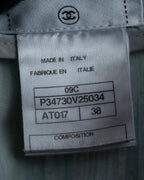 "CHANEL" Coco Mark button detail washed flared denim