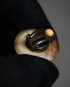 "HERMES" 90’s horn motif buffalo horn clip earrings