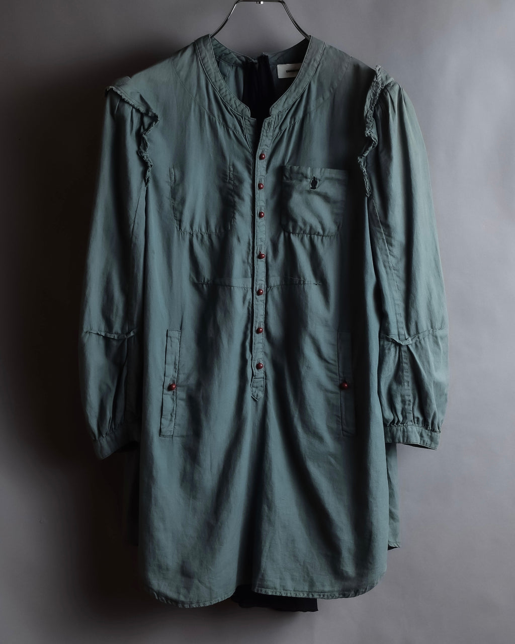 "UNDERCOVER" Raw edge frill design military-like shirt tunic