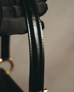 "CELINE" 70's-80's Structured leather top handle handbag