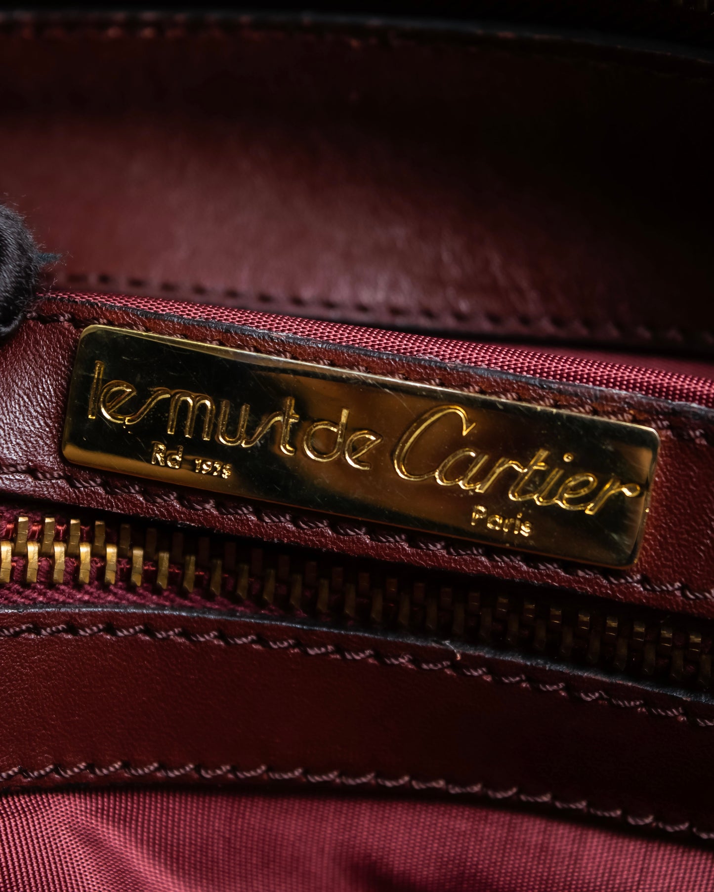 "Cartier" Beautiful red color velour boston bag