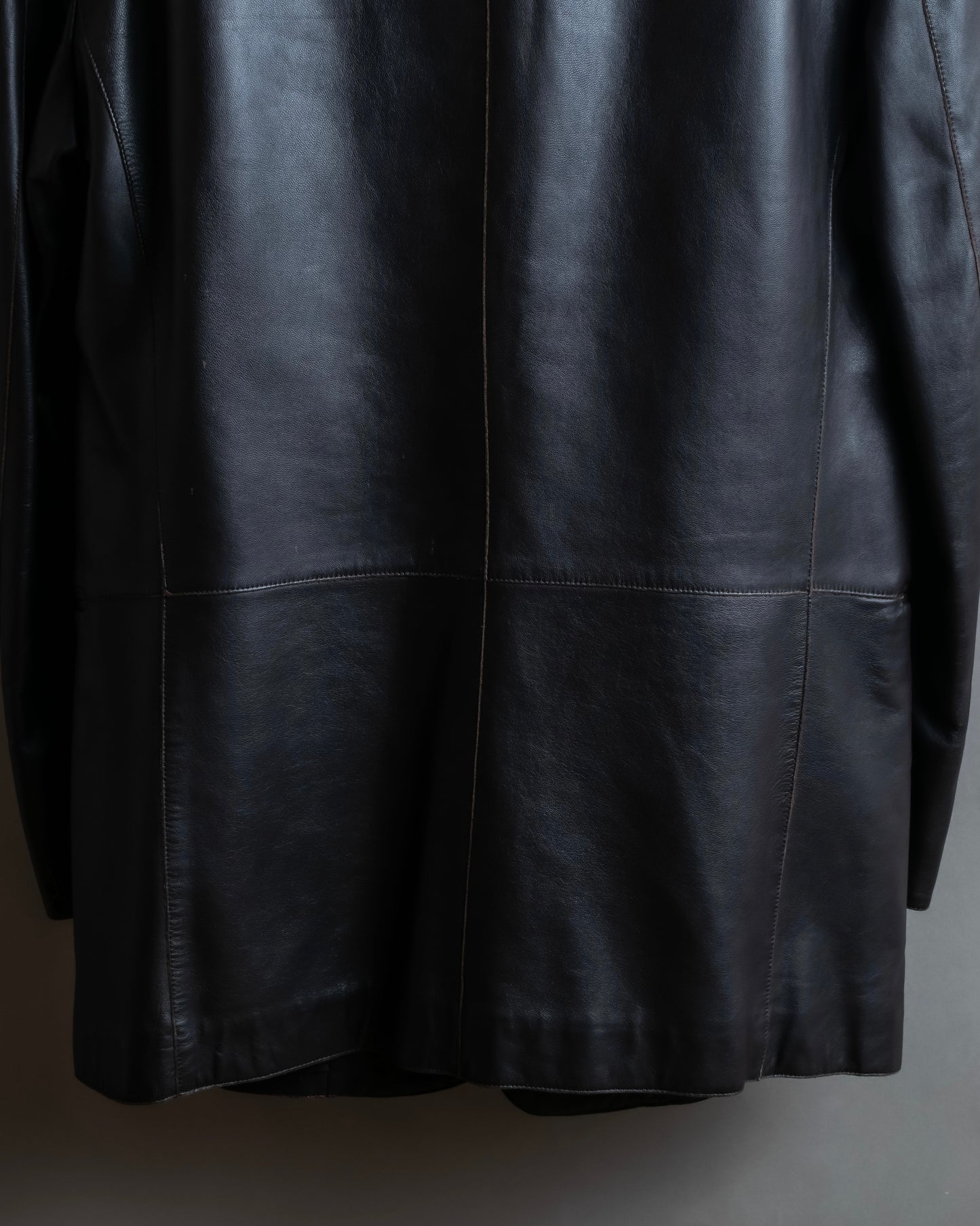 "ARMANI COLLEZIONI" 100% lamb leather oversized tailored jacket