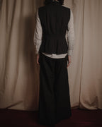 "GIORGIO ARMANI" Early 90s rayon linen asymmetric gilet