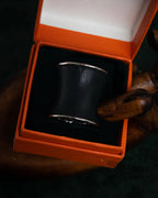 "HERMES" Drum-shaped calf leather scarf ring
