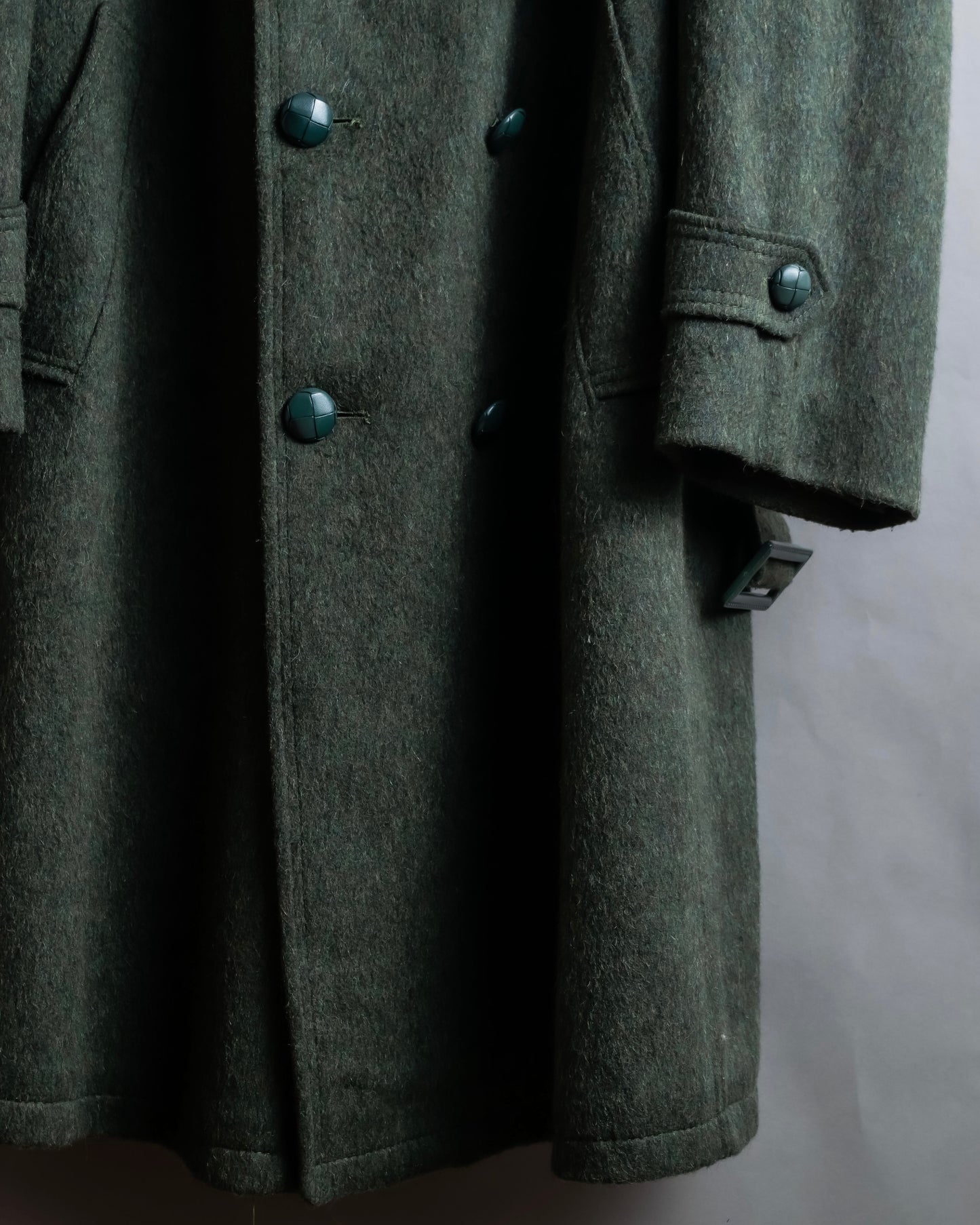 Vintage deep green colour military long coat