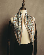 "GUCCI" 80's-90's Horsebit print square silk scarf