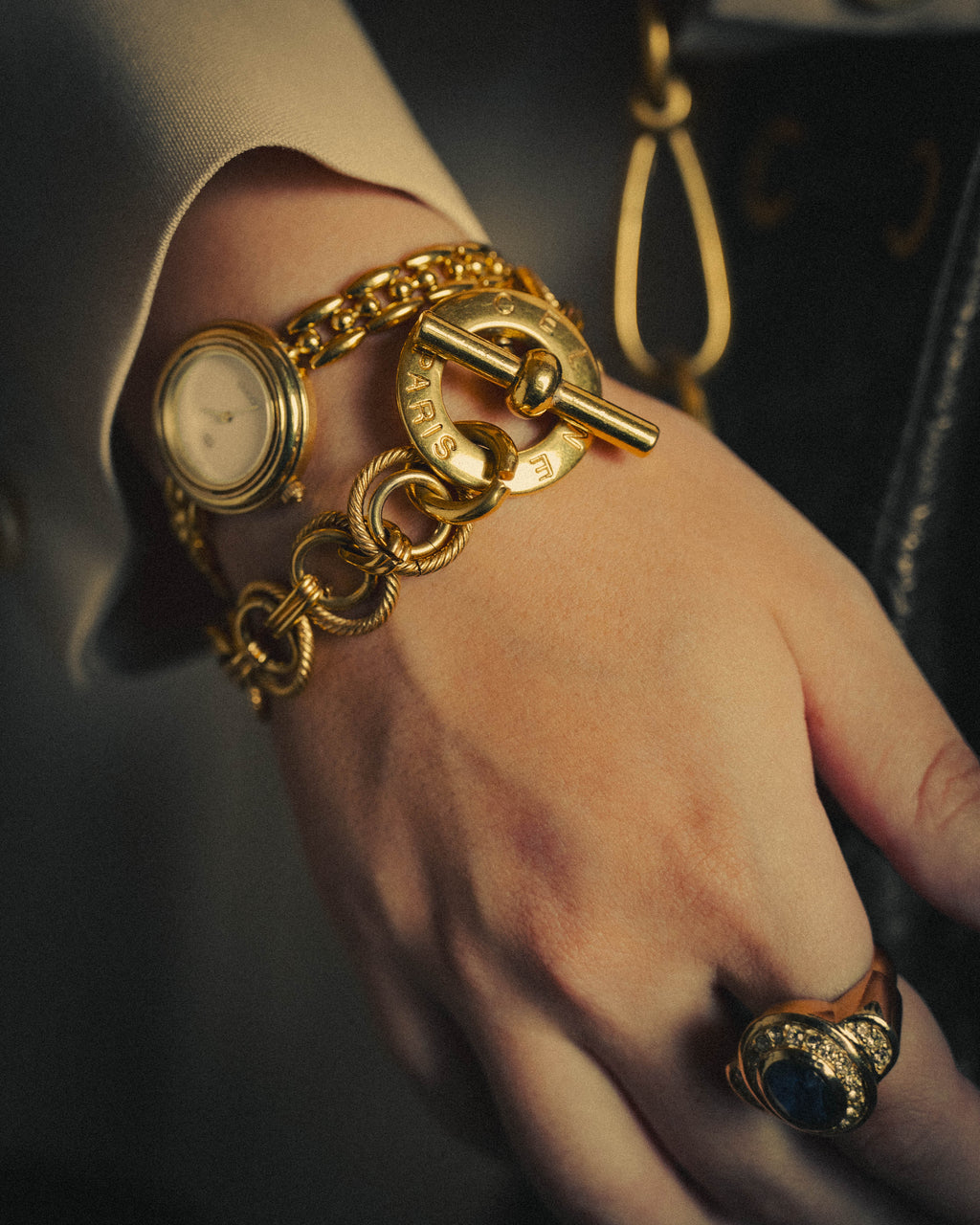 –SPECIAL– "CELINE" 90's Sculptural link bracelet