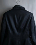 "Alexandar McQueen" Fur trimmed design shaped tailored jacket