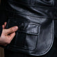 "BURBERRY" 100% cow leather Military pocket details short length jacket