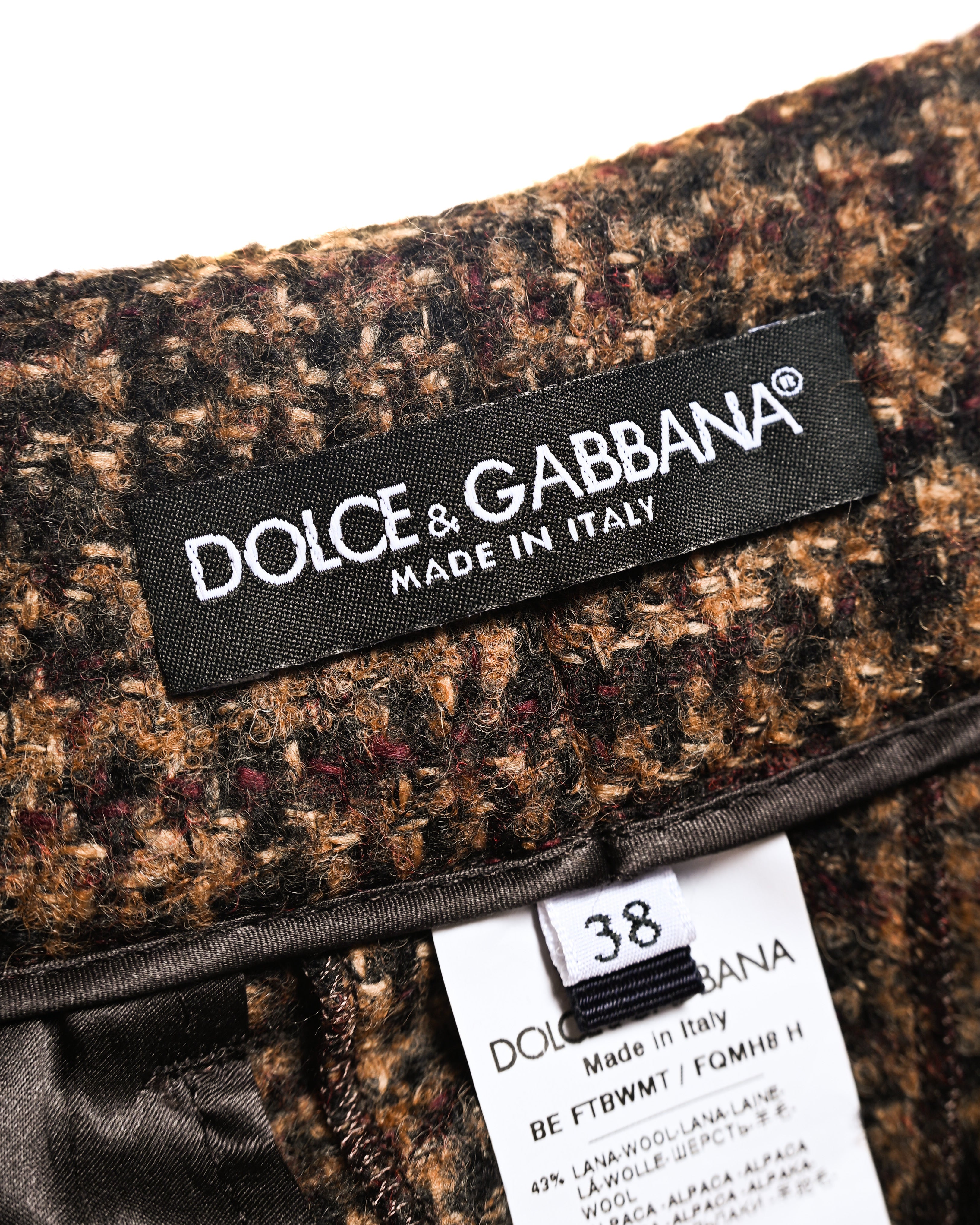 Dolce & Gabbana/ Check Patterned Culotte Shorts Brown