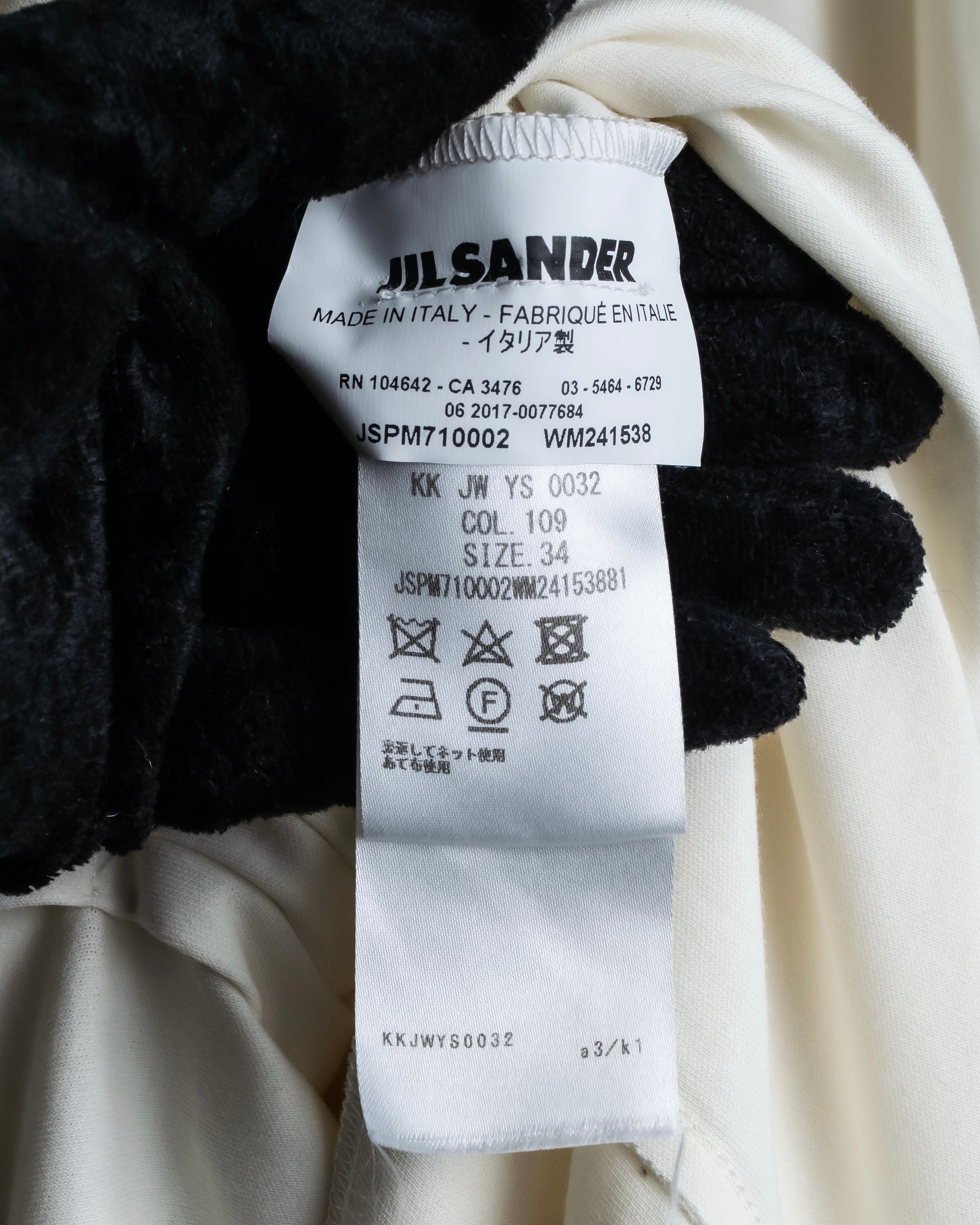 "JIL SANDER" Asymmetrical tuck gather detail long dress