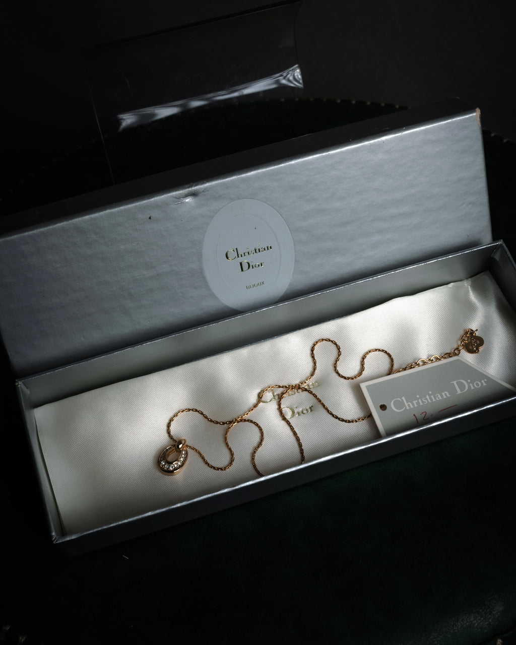 “Christian Dior” 80’s-90’s Lucky horseshoe pavé pendant necklace