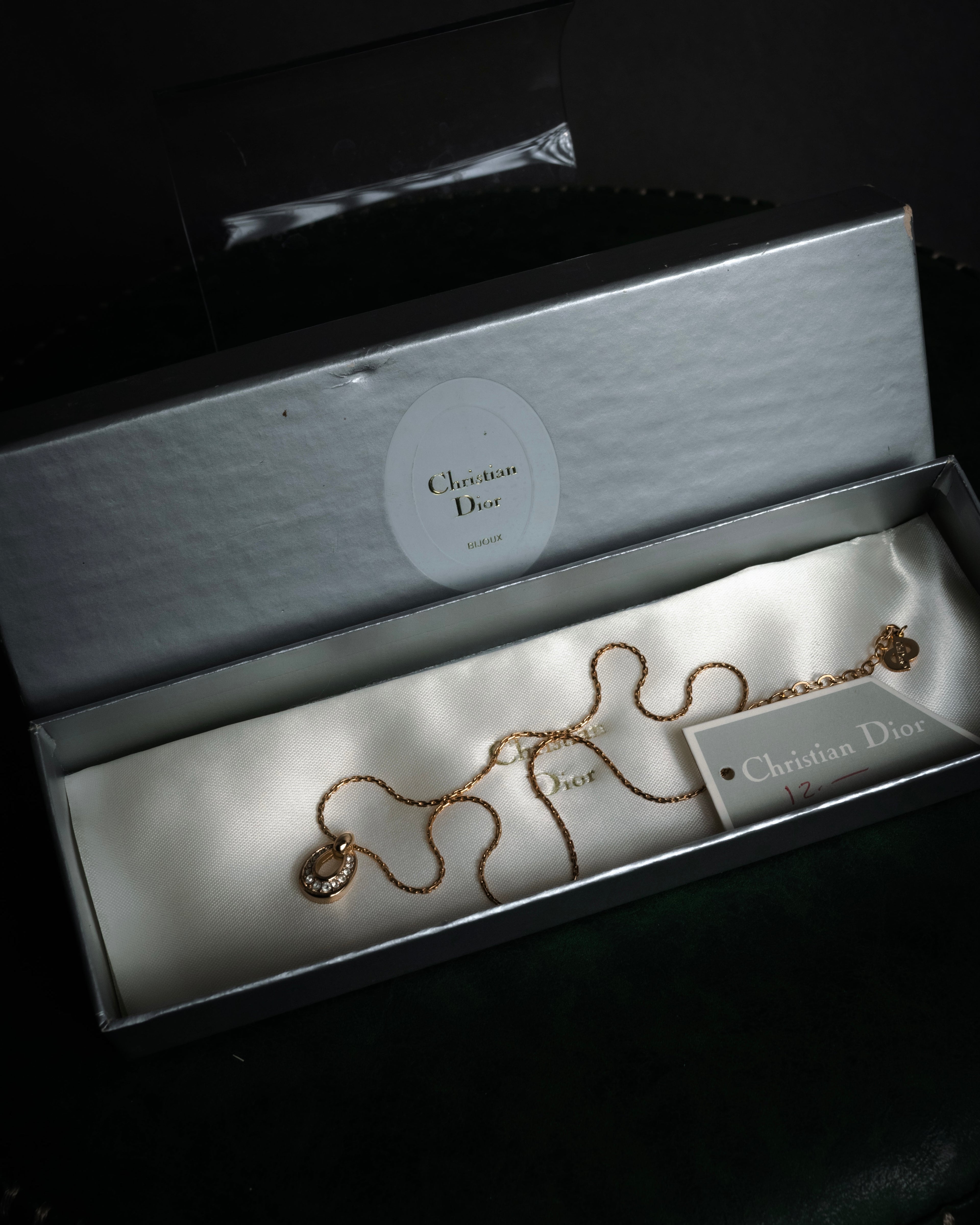 “Christian Dior” 80’s-90’s Lucky horseshoe pavé pendant necklace