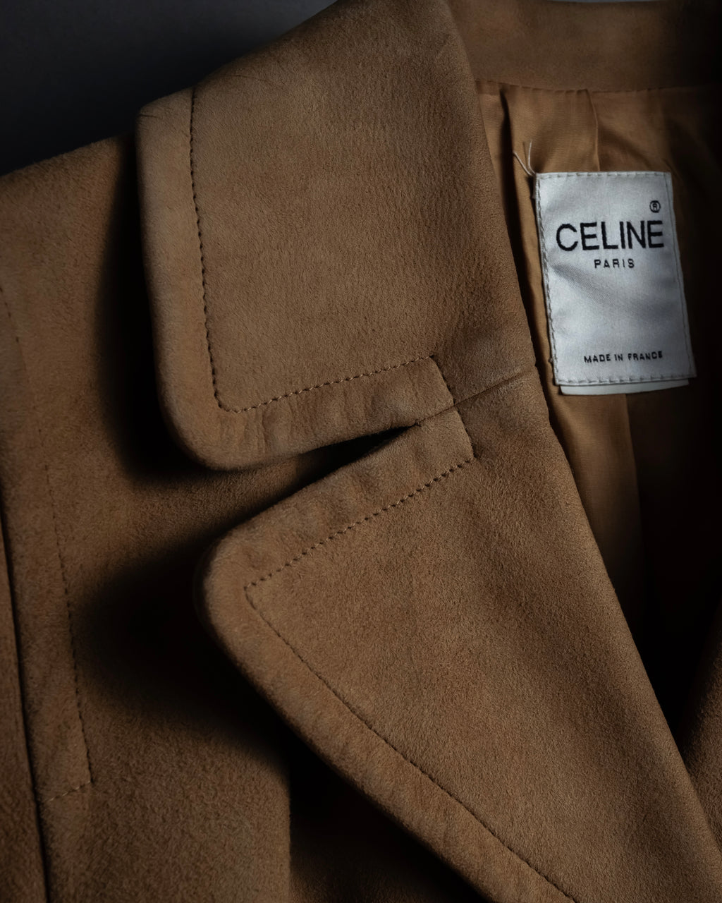 "CELINE" Relaxing design suede leather jacket