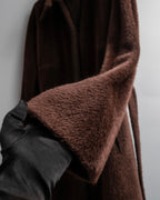 "Max Mara" Alpaca wool belted stand collar long coat