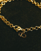 "Christian Dior" 00's-10's Floral rhinestone charm bracelet