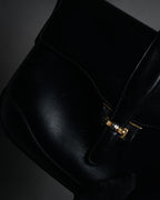 “GUCCI” 80’s box calf interlocking G shoulder bag