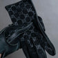 "GUCCI" GG logo pattern suede & leather combination globe