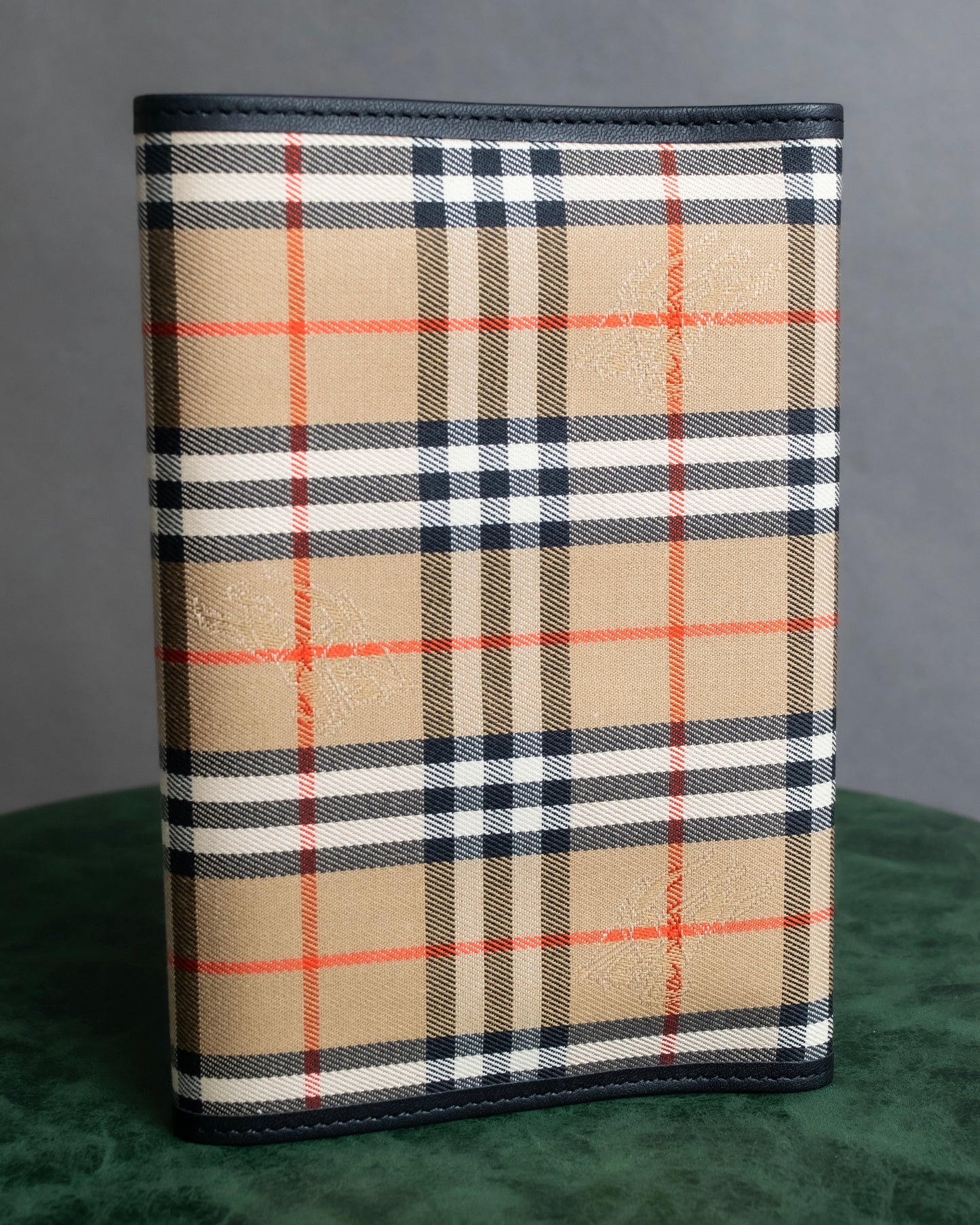 "BURBERRY" Nova check & horse riding knight pattern leather notebook cover