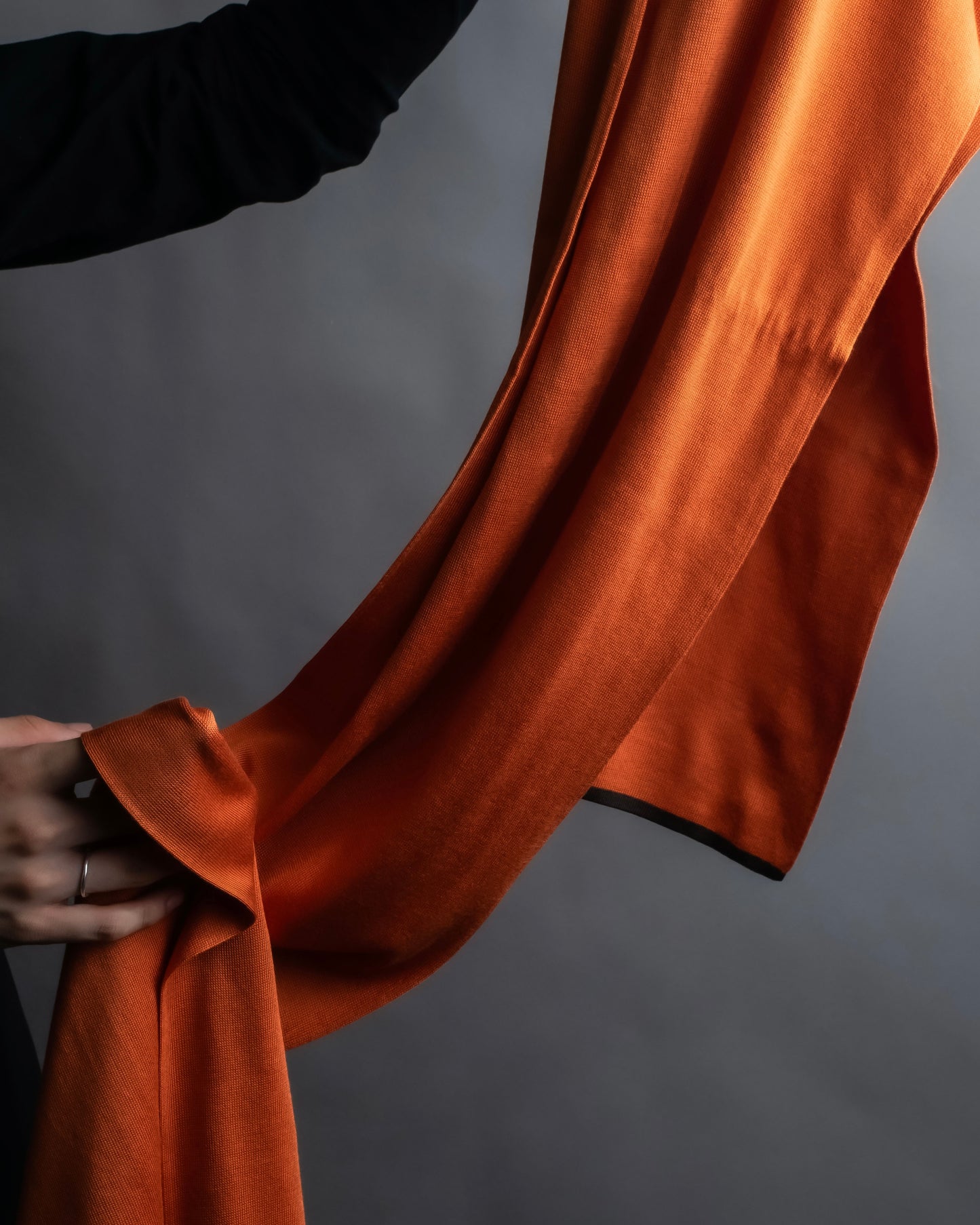 "HERMES" Hermes orange color silk stole