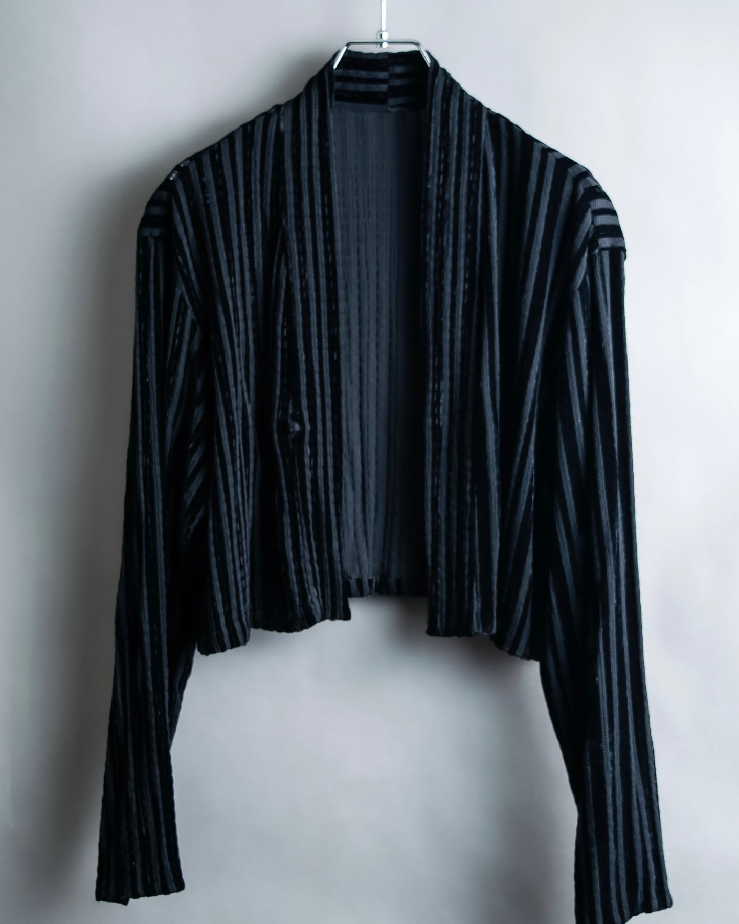“Yohji Yamamoto +NOIR” Sheer rib summer knit jacket