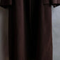 "BURBERRYS" Fly front deep brown soutien collar super long coat