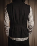 "GIORGIO ARMANI" Early 90s rayon linen asymmetric gilet