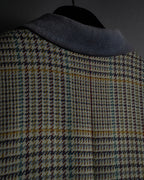 "CELINE" 90’s–00’s checked velvet collar coat