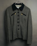 "Christian Dior" 80's-90's Wool-blend houndstooth jacket