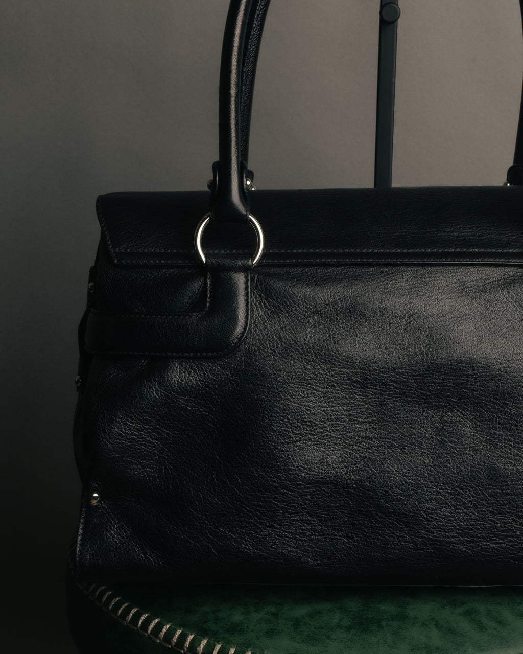 “Salvatore Ferragamo“ 00’s-10’s Gancini ring hardware leather shoulder bag