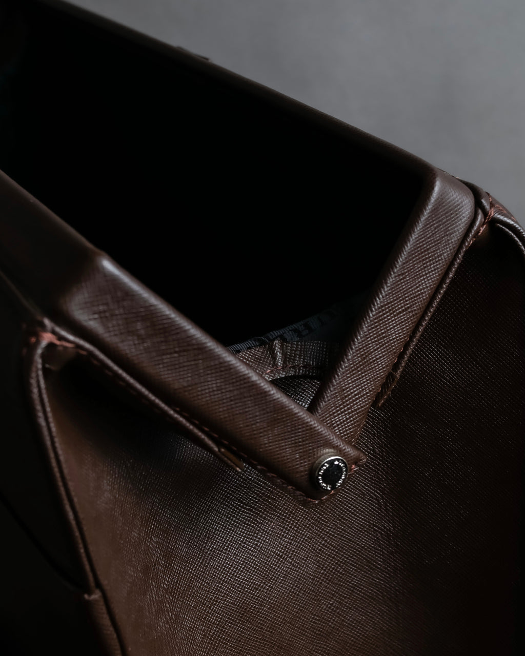 "BURBERRY" Metal belt design embossed PVC briefcase