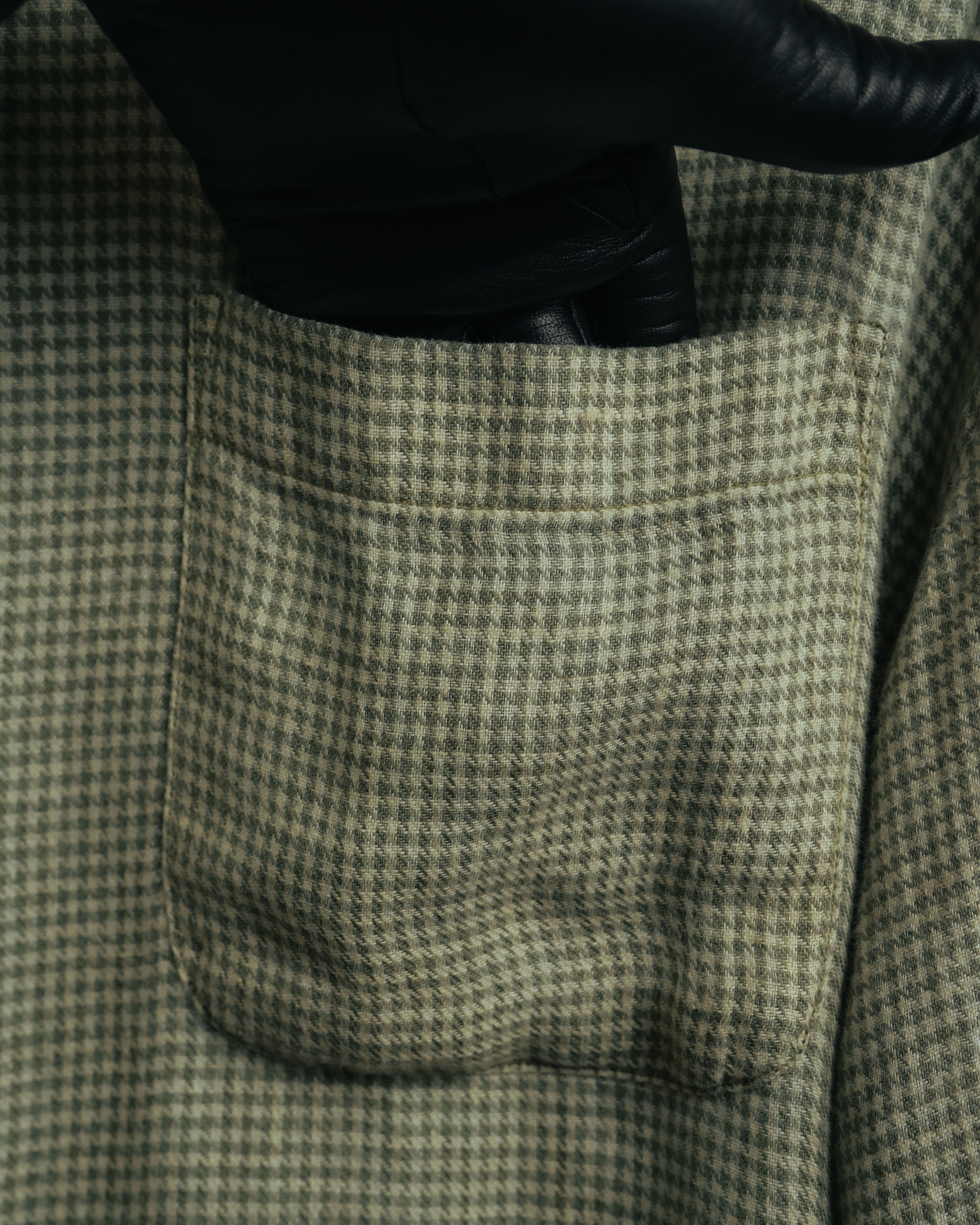 -MOOD Vintage Collections-
90’s Houndstooth linen relaxed shirt
