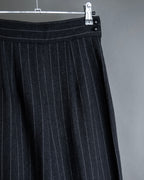 "BALENCIAGA" Side zipper design striped slacks