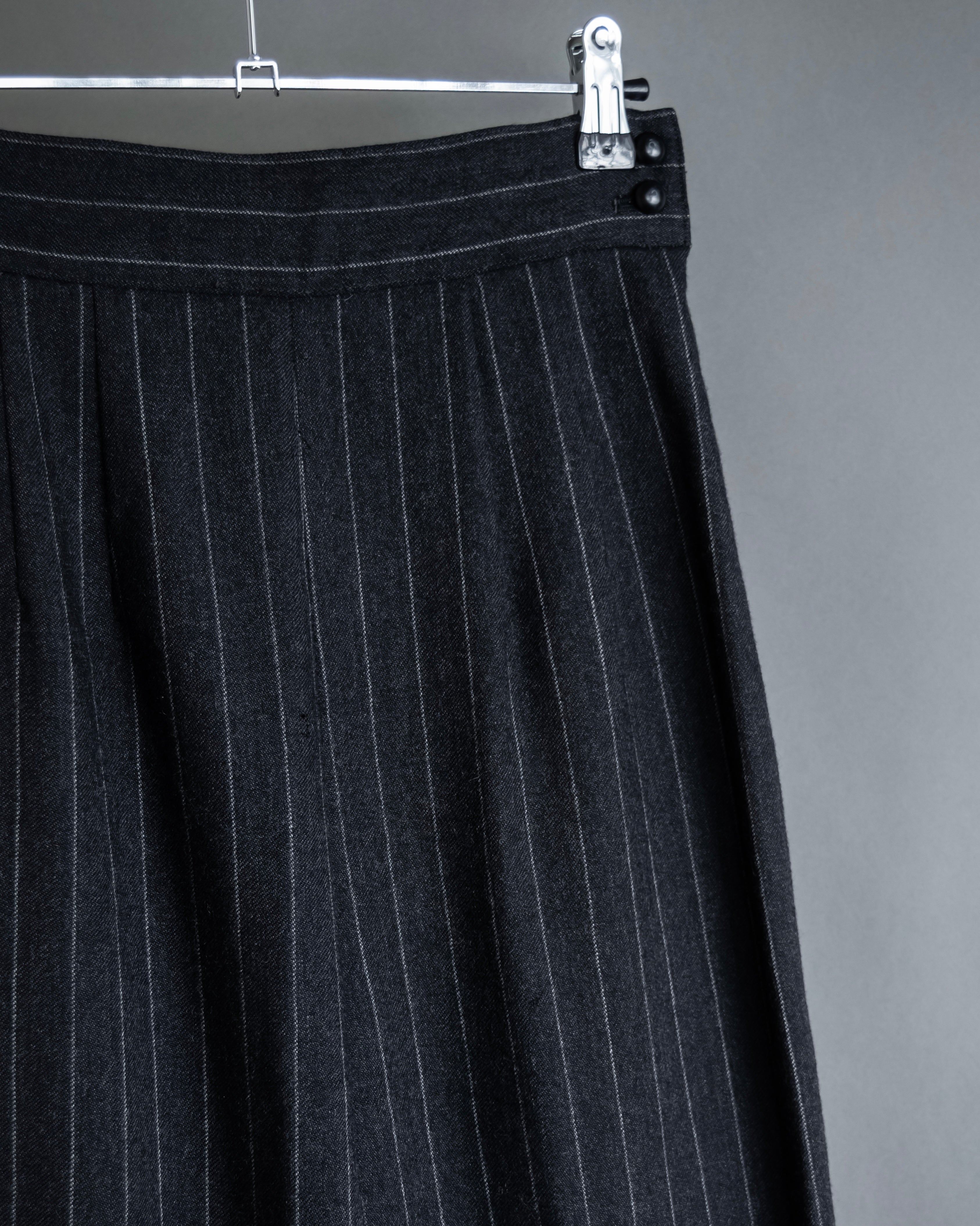 "BALENCIAGA" Side zipper design striped slacks