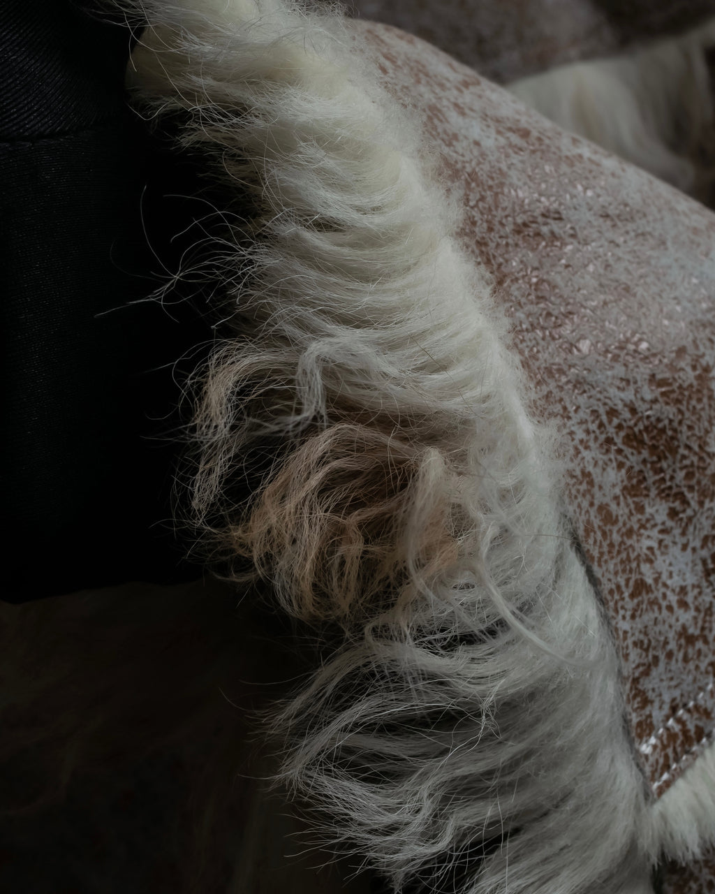 "Dolce &amp; Gabbana" Mouton &amp; knit combination design coat